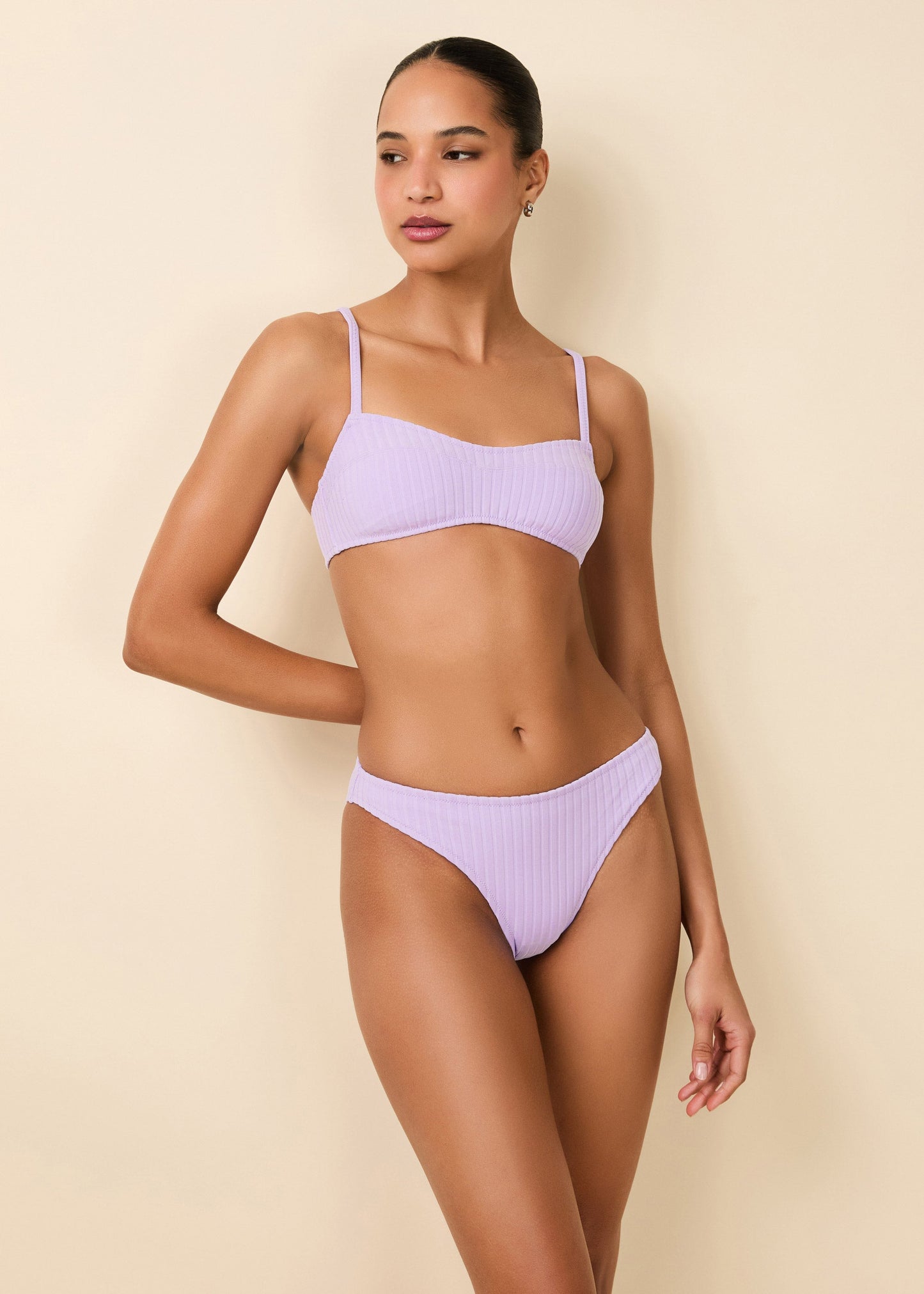 Elsa Ribbed Bikini  Lavender