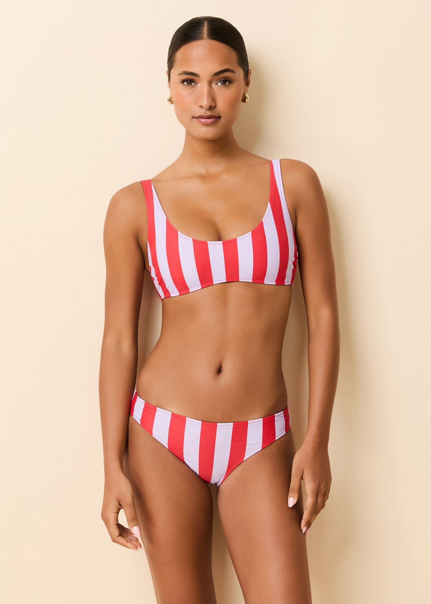 Elle Reversible Bikini  Lipstick Red / Lavender