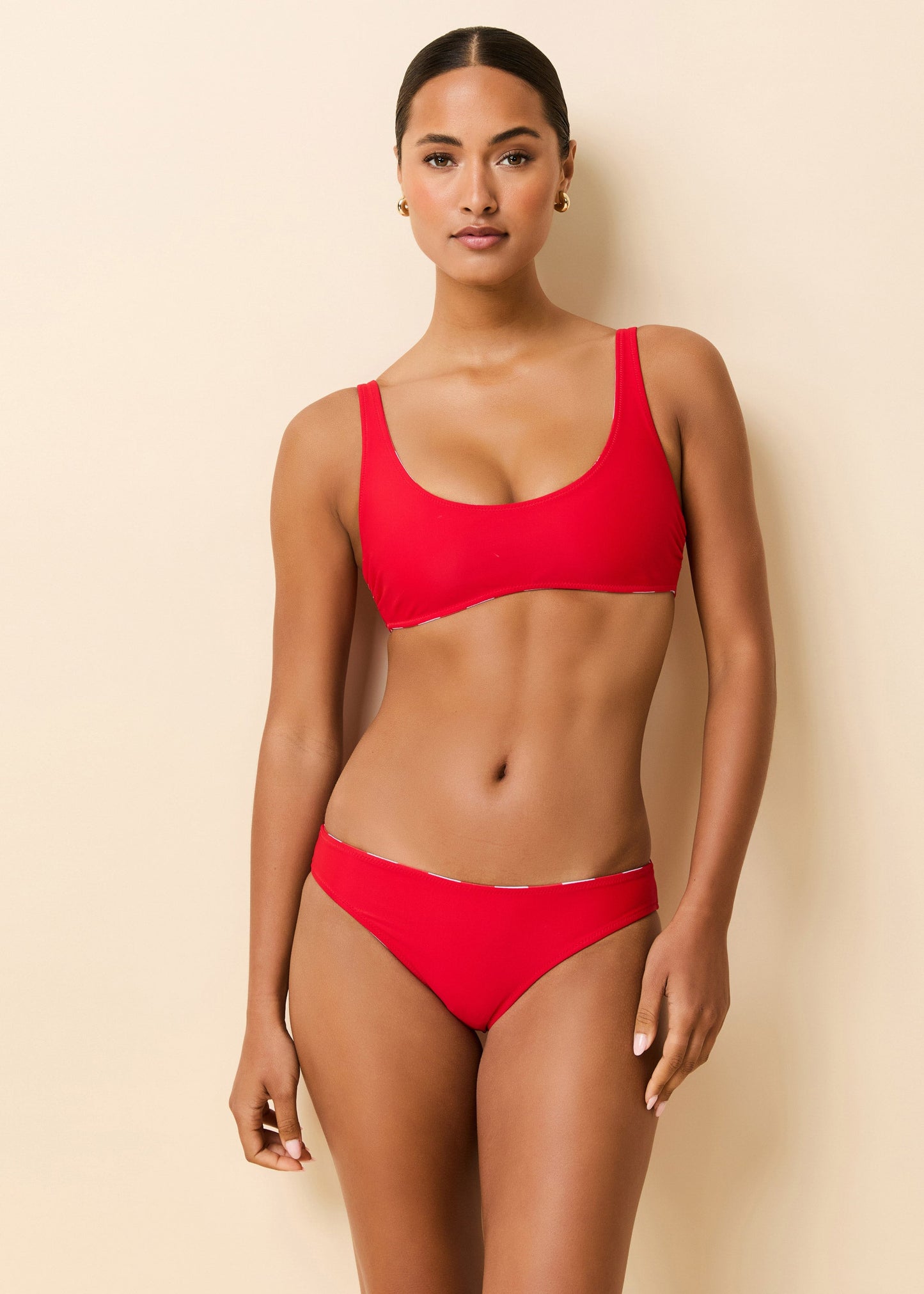 Elle Reversible Bikini  Lipstick Red / Lavender