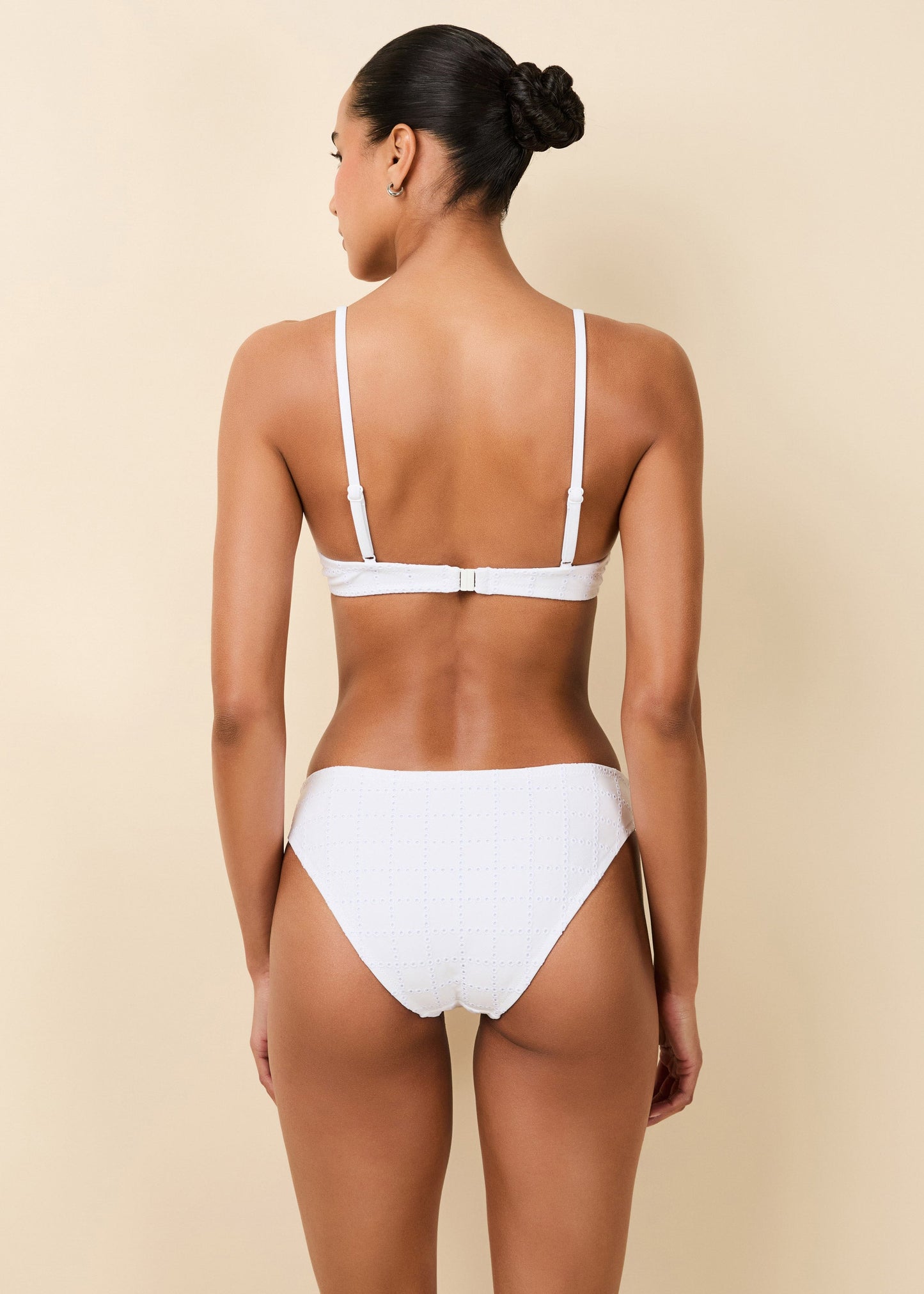 Eva Eyelet Bikini  Optic White