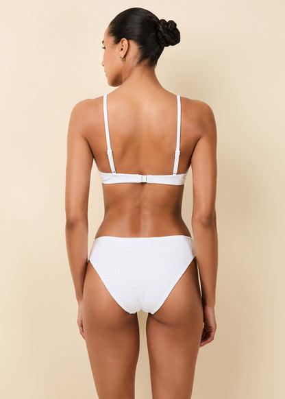 Eva Eyelet Bikini  Optic White
