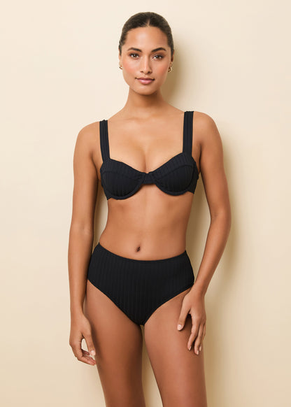Lilo Ribbed Bikini  Noir
