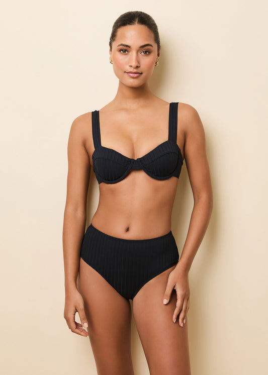 Lilo Ribbed Bikini  Noir