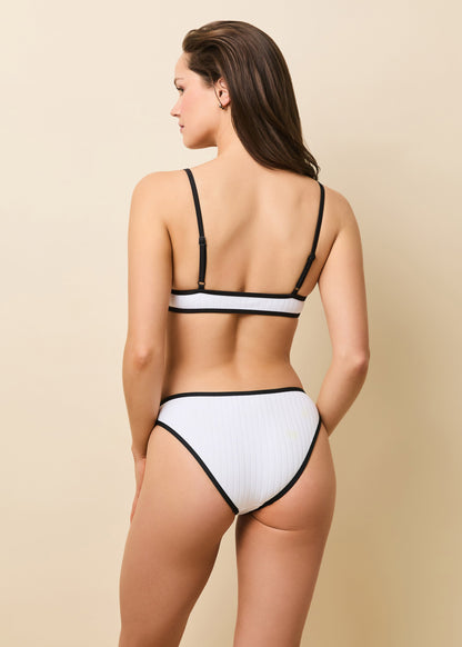 Rachel Ribbed Bikini  Optic White / Noir