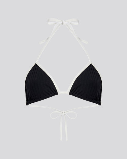 Iris Ribbed Bikini  Noir / Optic White